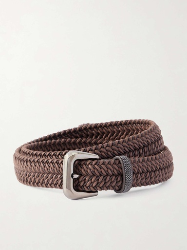 Stretch Cotton Braided Belt With Shiny Loop