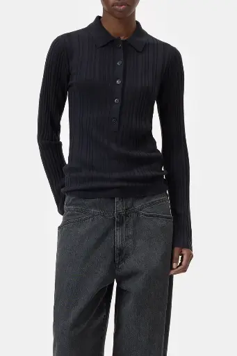 Polo Long Sleeve Made Of Wool Mix
