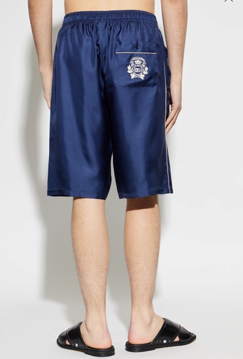 Embroidered Silk Jogging Shorts