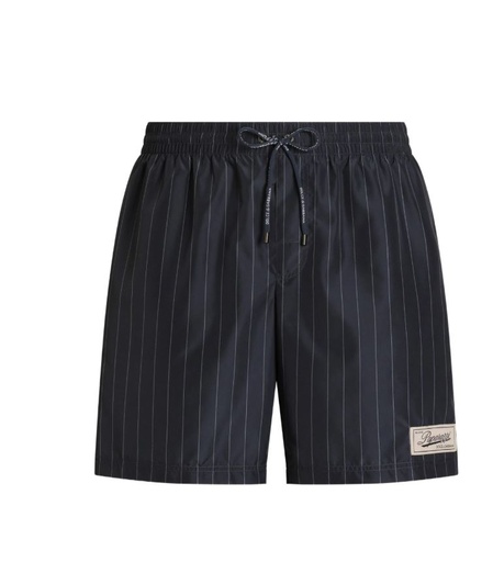 Striped Pattern Drawstring Swim Shorts