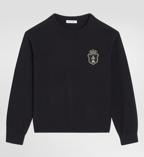 Stockinette Knit Crew Neck Sweater