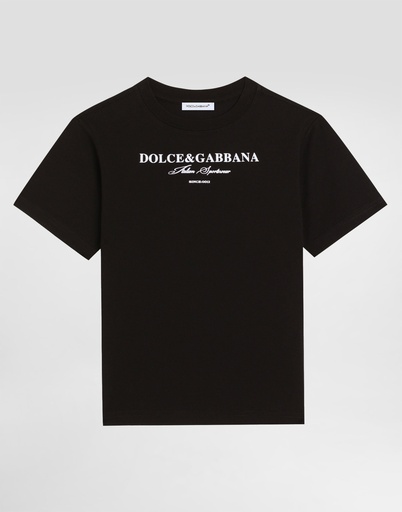 Short Sleeved Jersey T-Shirt With Dolce&Gabbana Print