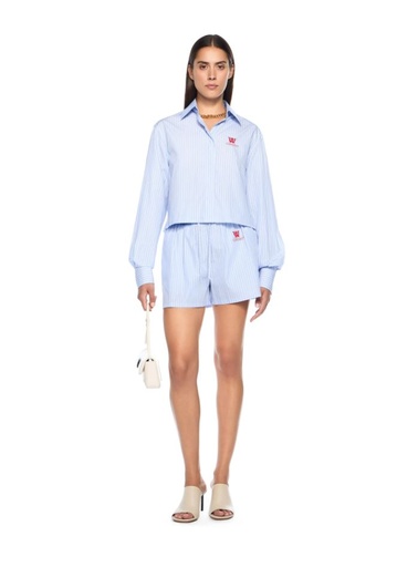 Striped Poplin Shorts