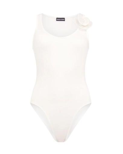 3D Lace Flower Embroidery Detail Bodysuit