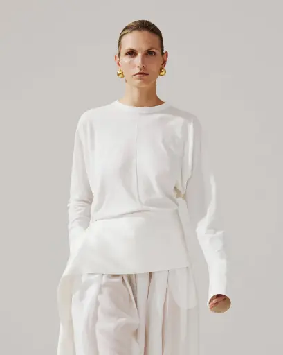 Luna- Jersey Top With Dropped Satin Detailes