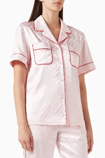 Jacq Off Satin Pajama Shirt Soft Pink