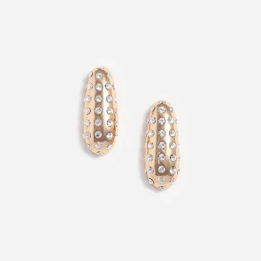 [119399] Gold Crystal Bar Earrings