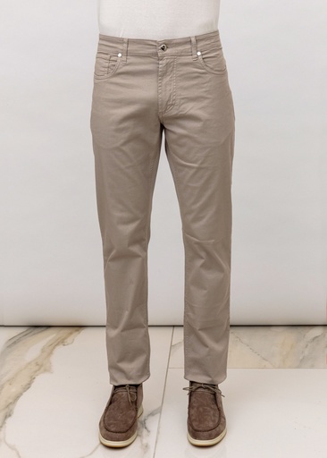 5-Pocket Stretch otton Trousers Beige