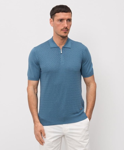 Man Knitted Polo Full Zip 