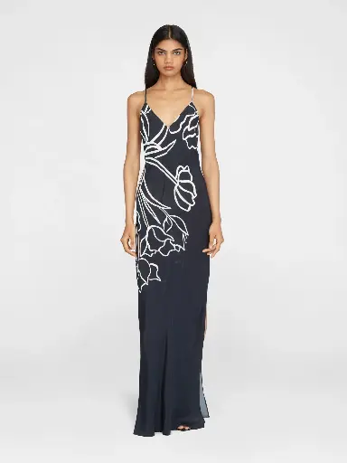 Tulipanes Silk Long Dress