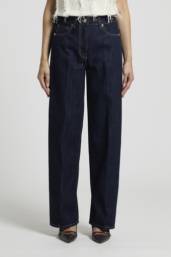Woman pants Pure cotton denim Ink