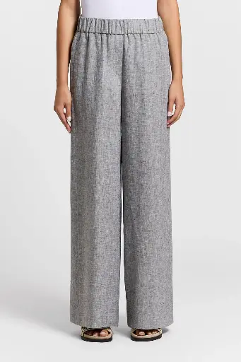 Trousers in lightweight pure linen canvas