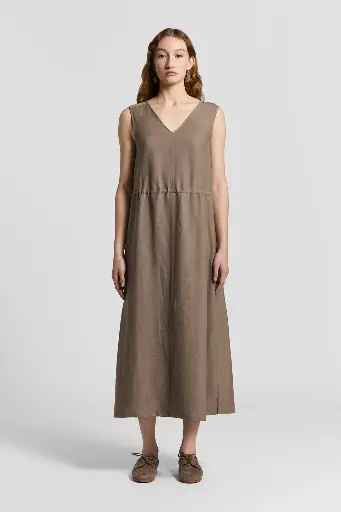 Dress In Flowing Viscose Linen Twill