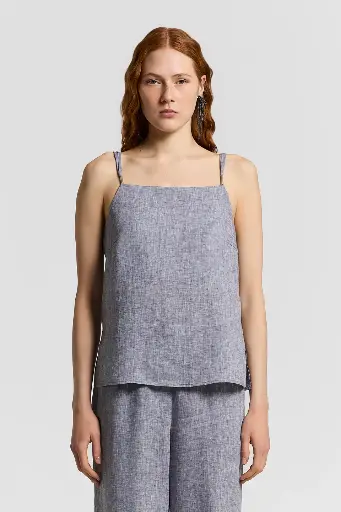 Top In Lightweight Pure Linen Canvas