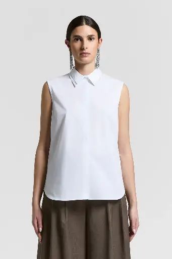 Stretch Cotton Shirt Top