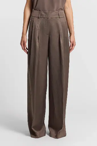 Viscose And Linen Twill Trousers