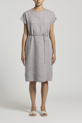 Dress In Lightweight Pure Linen Canvas
