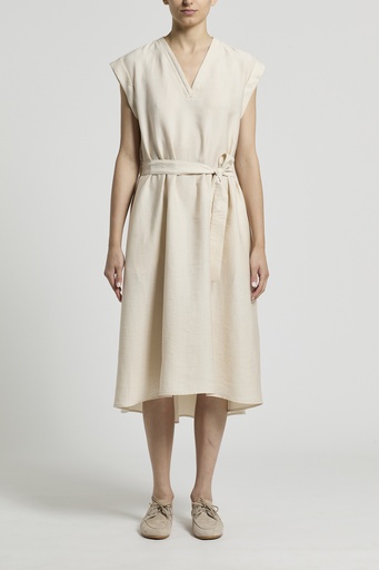 Dress In Flowing Viscose Linen Twill