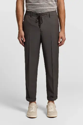 Jogger Trousers In Light Wool Canvas