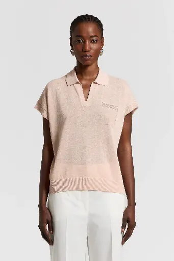 Linen and cotton polo shirt