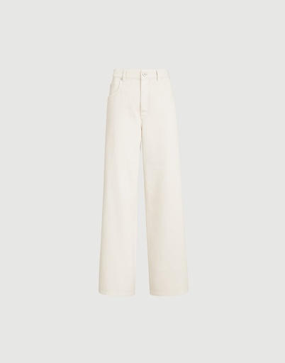 [120153] Dyed Denim Relaxed Trousers With Monili