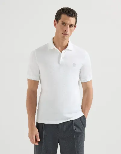 Cotton piqué polo shirt with logo