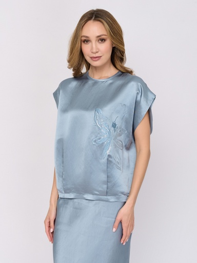 Satin Blouse With Embroidery