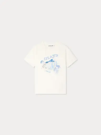 Thibald Organic Cotton T-Shirt with Island Print