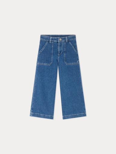 Jingle Medium Blue Wide- Leg Denim Trousers