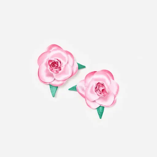 [121169] Rose Crepe Hairclips
