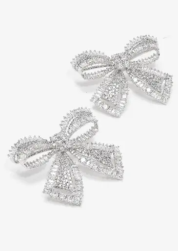 [121174] Crystal Bow Earrings