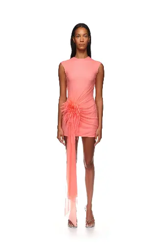 [121289] Cactus Dahlia and Drape Mini Dress