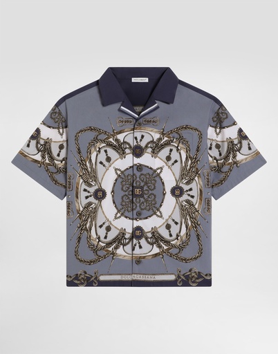 [121332] Cargo-Print Poplin Shirt