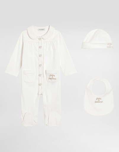 3 Piece Gift Set in Interlock and Linen with Embroidery