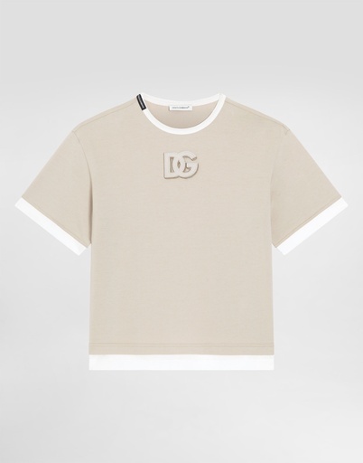 Jersey T-Shirt with Embroidered DG Appliqué