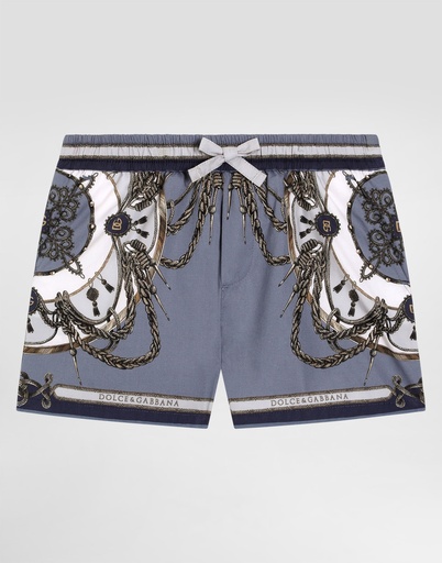 Cargo Print Poplin Bermuda Shorts 