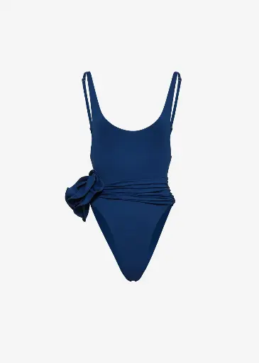 Flower Scoop Neck Swimsuit 