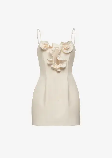 Cotton Flower Detail Mini Beach Dress