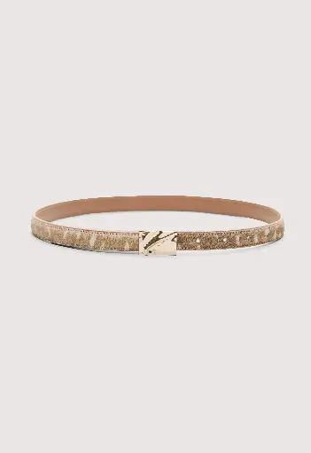 [122126] CHARLOTTE Deer print pony-effect leather belt