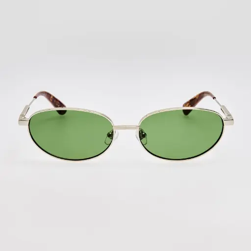 [122229] Alba Sunglasses in Silver and Green