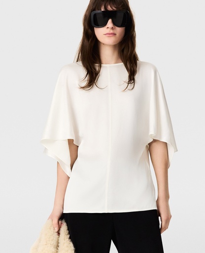 Satin Top with Handkerchief Sleeves