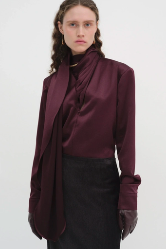 Koa Scarf Satin Blouse