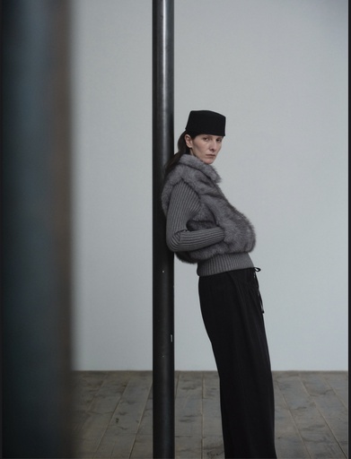 Meti Eco Fur Zip Cardigan 