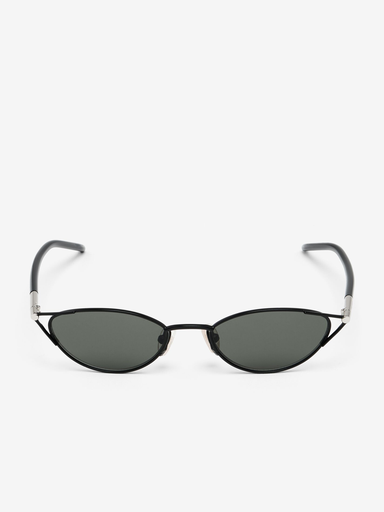 [122559] Women's Slim Cat Eye Sunglasses with T-Bar in Black