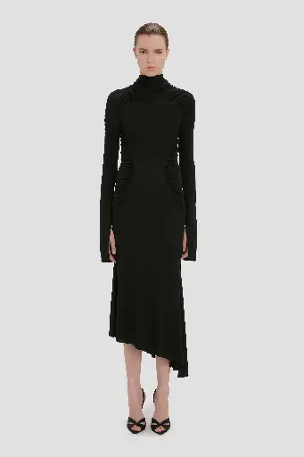 High Neck Midi Dress 