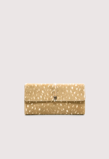[122741] PIPER Deer Print Pony Effect Leather Clutch