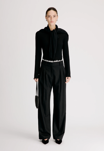 SAUL Lace Trim Pleated Trousers