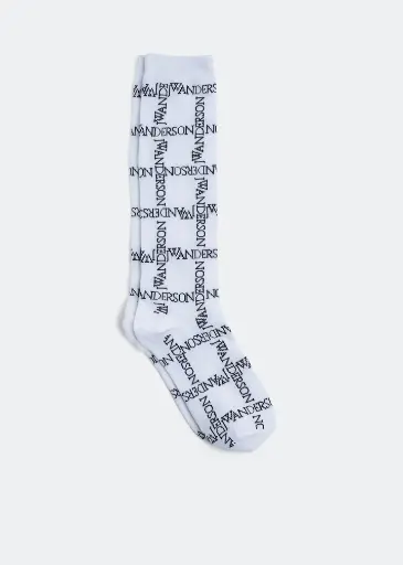 [101382] Logo Grid-Print Socks