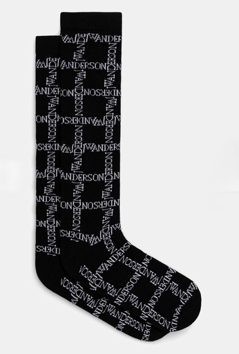 [101384] Logo Grid-Print Socks