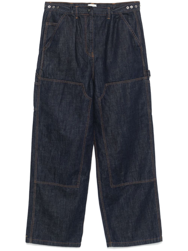 [100039] Belted Loose Fit Denim In Navy